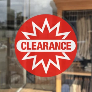 Clearance Window Stickers / Sale Shop Cling Window Stickers - Picture 1 of 7