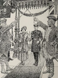 1939 Vintage Print WW2 A CONQUEST OF HEARTS - SALUTATION TO THEIR MAJESTIES ! - Picture 1 of 2