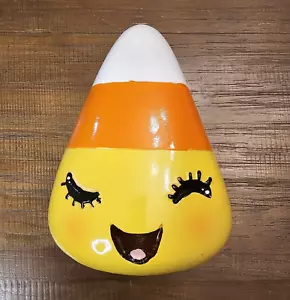 Halloween Zuckermais niedlich zwinkerndes Gesicht Harz Figur Tischplatte 8,25" - Bild 1 von 4