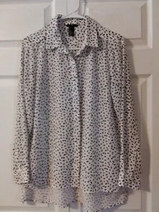 H&M Woman’s Button Down Tunic Shirt Sheer Long Sleeve Size 6 - Career  - Picture 1 of 8