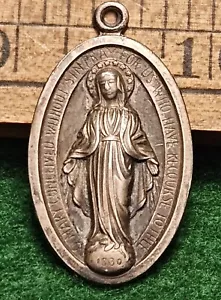 RARE Catholic Nun's Miraculous Medal Pendant In Sterling Silver 925 Marian Year - Picture 1 of 15