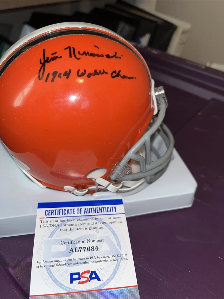 Jim Ninowski 1964 World Champs Signed Cleveland Browns Helmet PSA DNA - Image 1 of 1