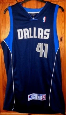 Campeón Europa Cosido Auténtico Dallas Mavericks Nowitzki NBA Camiseta XXL 48 #41 Foto 1 de 4