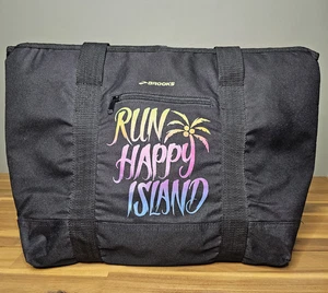 Brooks Running Cooler Tote Insulated Drinks Snacks Run Happy 14x20 Black 5k 10k - Picture 1 of 6