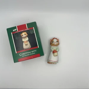 Vintage Hallmark Keepsake Adorno de Navidad Gatito de Navidad 1989 con Caja - Imagen 1 de 5