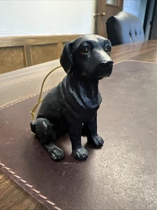 Black Labrador Retriever Vintage Christmas Ornament Figurine - Picture 1 of 15
