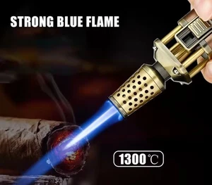 Jobon Fuerte Azul Llama Jet A Prueba de Viento 1300C Llave Bloqueo 360 Uso Invertido Encendedor - Imagen 1 de 16