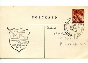 1960 Tiger Cat 8d - FDI on USS Halibut Postcard - Picture 1 of 2