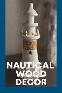 Faro Rustico Imbiancato | Arredamento Nautico Legno | La Vita è Migliore in Spiaggia - Foto 1 di 10