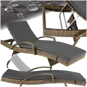 ® Lettino Prendisole in Rattan Struttura in Alluminio Schienale Regolabile - Foto 1 di 24