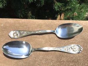 Oxford Muster Versilbert Salat Set Gabel und Löffel Rogers 1901 Servierteile - Bild 1 von 6