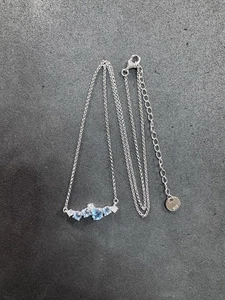 Collana 3,6 g argento sterling 925 pietra blu e zirconi 18”-20” lotto gioielli L - Foto 1 di 11