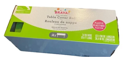   14 X Green  Plastic Table Cover ROLL - 54in x126 Ft Long Cutter included - Image 1 of 4