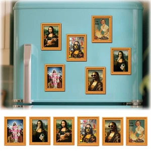 Funny Eclectic Bathroom Canvas Wall Art Vintage Humor Fun Mona Lisa Portrait  - Bild 1 von 10