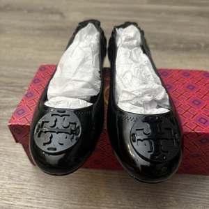 Tory Burch Minnie Damen-Reise-Ballerinas flache Schuhe US-Größe 8 – GANZ SCHWARZ - Bild 1 von 5