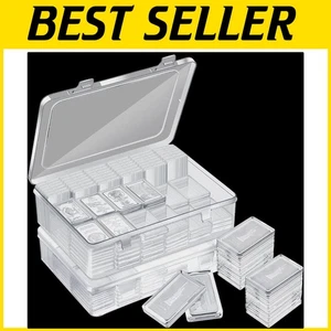 200 Pcs Clear Acrylic 1oz Coin Holders with Plastic Organizer Box Set - Picture 1 of 9