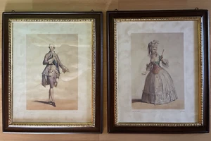 2 gerahmte Wandbilder Kunstdrucke Andre Deveria ❤️ Holzrahmen 59x49cm Louis XVI - Bild 1 von 16
