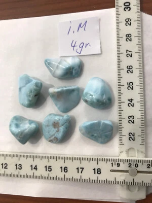 1 Trommelstein Handschmeichler Larimar , je ca. 4 gr, Mineral Domink.Rep. (La4) - Bild 1 von 4