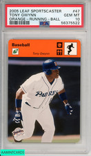 2005 LEAF SPORTSCASTER TONY GWYNN 47 ORANGE-RUNNING-BALL 6 OF 35 PSA 10 POP 1