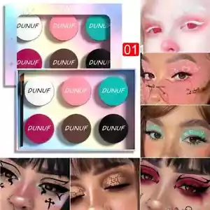 6Color/Set Technicolour Eyebrow Palette Neon Face Paint Colored Makeup Brows - Picture 1 of 11