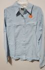White Sierra Womens Canyon Crest Long Sleeve Button Shirt UPF 30 Vented Blue S