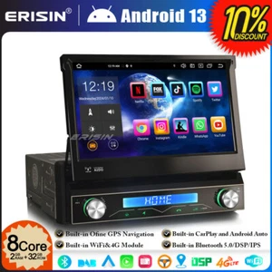 8-Core Android 14 Single Din GPS Stereo 1Din Head Unit Radio CarPlay BT 5.0 32GB - Picture 1 of 23