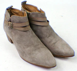 ALBERTO FERMANI Ankle Boots Women's EU 40 US 9.5 Gray Leather Suede Booties - Picture 1 of 7