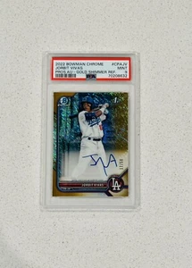 2022 PSA9 1st Bowman Chrome RC Jorbit Vivas Gold Shimmer Refractor Auto 17/50 - Picture 1 of 2