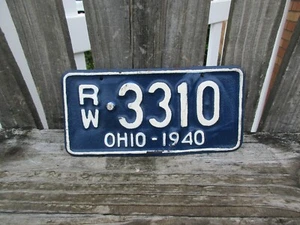 1940 OHIO LICENSE PLATE/RW - Picture 1 of 4