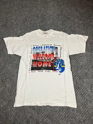 Vintage Operation Welcome Home T Shirt Adult Size Large White Graphic USA Mens - Image 1 of 4