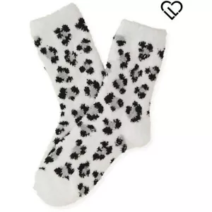 NWT Aeropostale LLD Leopard Fuzzy Warm Crew Socks Size 9-11 - Picture 1 of 6