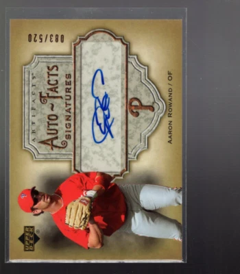 B1441- 2006 Artifacts Auto-Facts Signatures #AR Aaron Rowand Auto /520 - NM-MT - Image 1 of 2