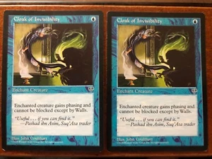 Magic the Gathering MTG Mirage Cloak of Invisibility X2 - Picture 1 of 2