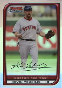 2008 Bowman Chrome Refractors Boston Red Sox Baseball Card #147 Kevin Youkilis