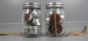 Juego de 2 velas de té colgantes de diseño Esschert jardín velas de té luz de viento B22-SET - Imagen 1 de 7