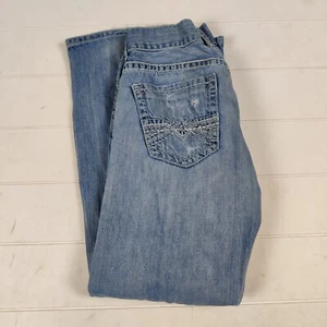 BKE Jeans Men's 33R 32x30 Blue Justin Relaxed Bootcut Distressed Denim  - Picture 1 of 13