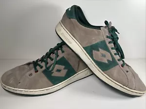 Lotto Retro Suede Grey & Green Trainers Size UK 10.5 - Picture 1 of 6
