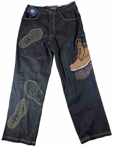 Neu mit Etikett Vintage roh blau Y2K Denim Stiefel Jeans 38x33 JNCO Kikwear Southpole Baggy - Bild 1 von 10