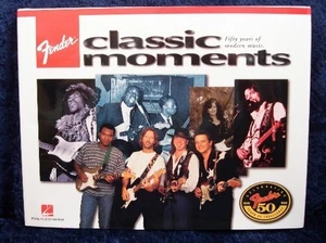 FENDER GUITARS - CLASSIC MOMENTS - FENDER GUITAR 50TH ANNIVERSARY HISTORY BOOK - Picture 1 of 3