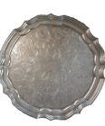 Circular Scalloped Edge Silver Plated Serving tray , impressed Ianthe mark 