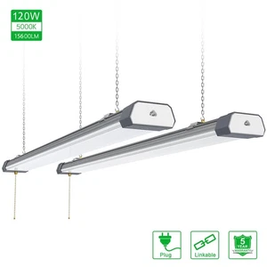 2 Pack 120W LED Shop Light Linkable Garage Office Warehouse Ceiling Light 5000K - Picture 1 of 12