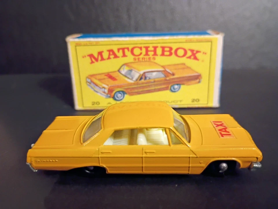 Matchbox #20C Chevrolet Impala Taxi Cab 1965 muy nuevo/como nuevo en caja original E4 Foto 1 de 4
