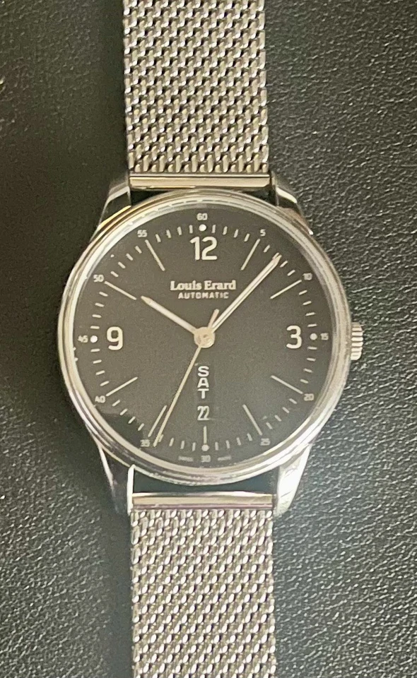 LOUIS ERARD HERITAGE AUTOMATIC WATCH, WITH DAY/DATE AND STAINLESS STEEL STRAP. - image 1 of 4