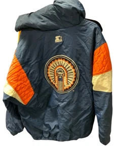 Vintage Starter University of Illinois Chief Illiniwek Kapuzenjacke Gr. Medium - Bild 1 von 18