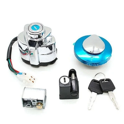 Ignition Switch Fuel Gas Cap Seat Helmet Lock Set & 2x Keys For Honda VTX1300T Foto 1 de 4