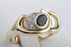 Ring Saphir Kristall 750 18kt Gelb Gold große Ringgröße 63 20,0mm # - Bild 1 von 9