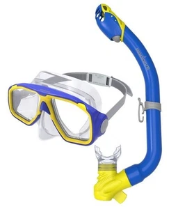 Pro-Dive Easy Vision Kids Dive Mask and Snorkel Set with Safety Whistle Blue - Picture 1 of 2