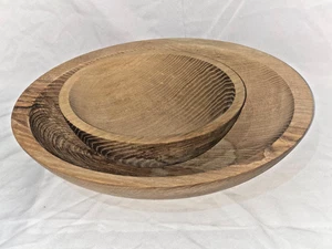 Cuencos para servir frutas masa madera vintage x 2 grandes y pequeños - gran pátina - Imagen 1 de 17