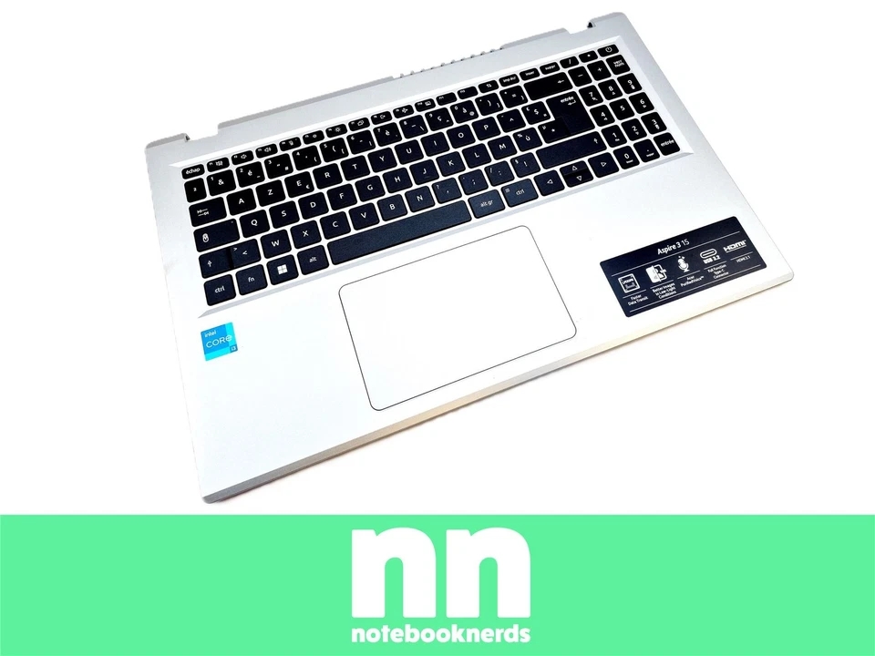 Acer Aspire 3 (A315-510P) Topcase Originale Con Tastiera Francese AZERTY Argento - Immagine 1 di 4