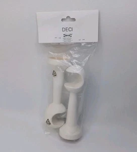 IKEA DECI White Wood Curtain Rod Bracket Holders Home Decor New - Picture 1 of 13